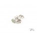 Златно Цвете Обеци с Емайл от 14К Бяло Злато Bloom Jewellery